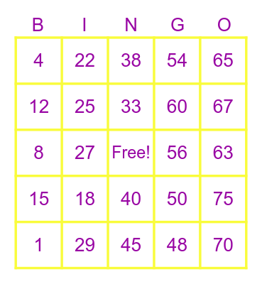 MA'AM DHEBZ G. Bingo Card