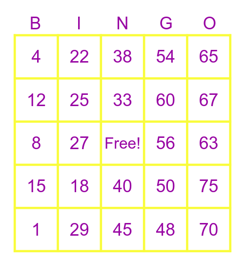 MA'AM DHEBZ G. Bingo Card