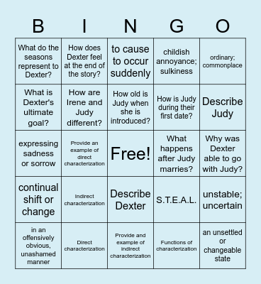 Winter Dreams Review Bingo Card
