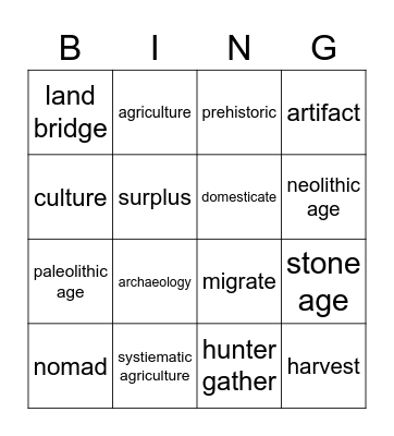 social studies Bingo Card