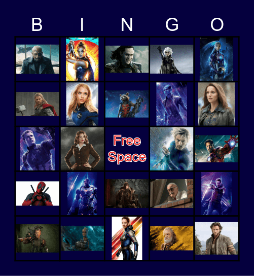 Marvel Bingo Card