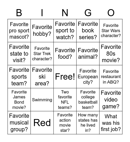 C3 Bingo Card