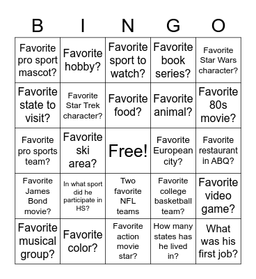 C3 Birthday Bingo Card