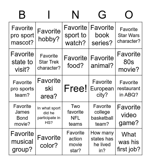 C3 Birthday Bingo Card