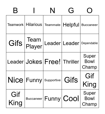 JEFF Bingo Card