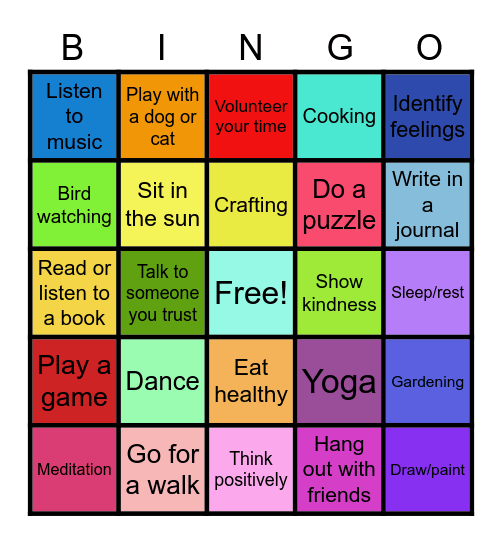 Mindfulness Bingo! Bingo Card