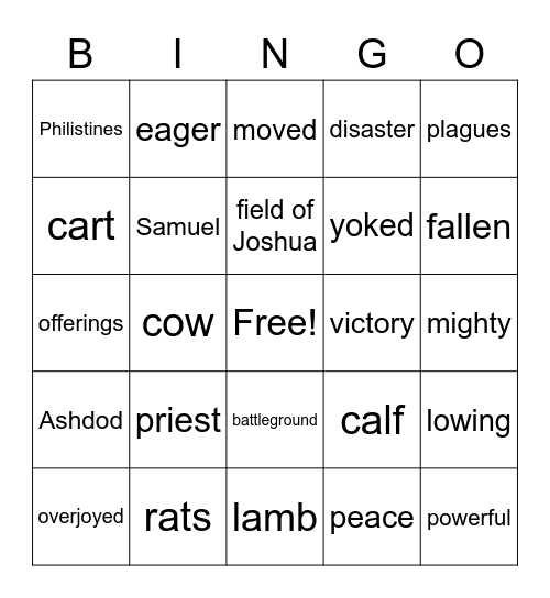 1 Samuel 5-7 Bingo Card