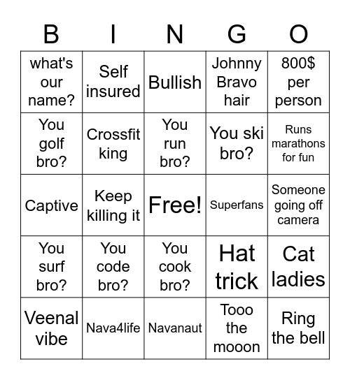 Nava Bingo Card