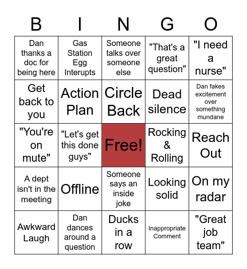 Meeting Bingo Card