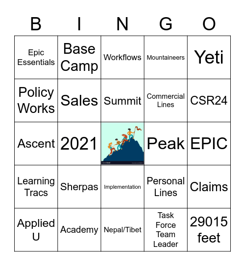 EPIC BINGO Card