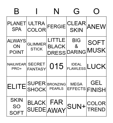 AVON BINGO Card