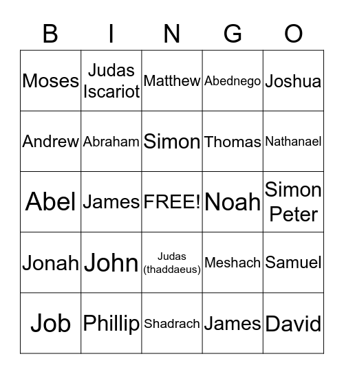 Faithful Men & One Traitor Bingo Card