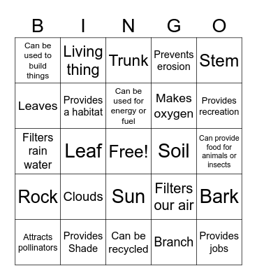 Earth Day BINGO! Bingo Card