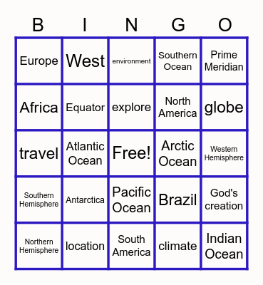 Grade 2 Global Communities Bingo Card