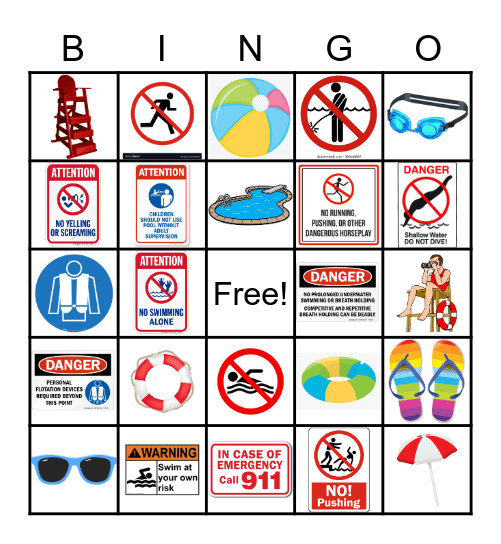 WATER SAFETY Bingo Card