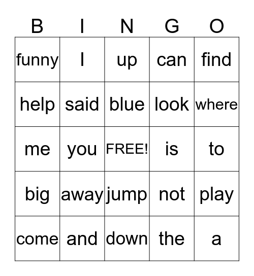 Bingo PrePr 1 Bingo Card