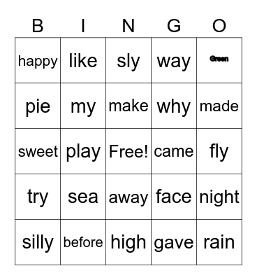 Bingo- Have Fun Bingo Card