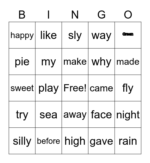 Bingo- Have Fun Bingo Card