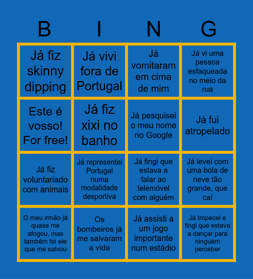 BINGO RING Bingo Card
