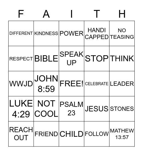 FAITH BINGO Card