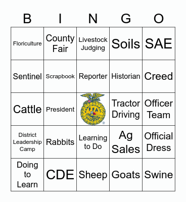 FFA Bingo Card