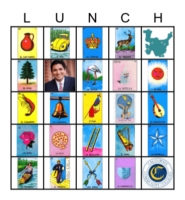 YCCD Lunchtime Loteria Bingo Card