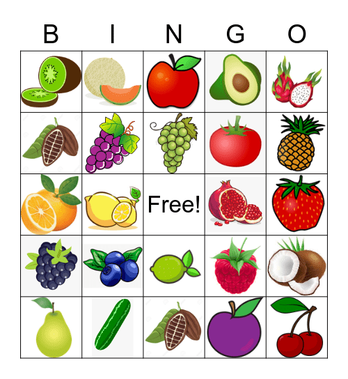 Fruit Bingo Card