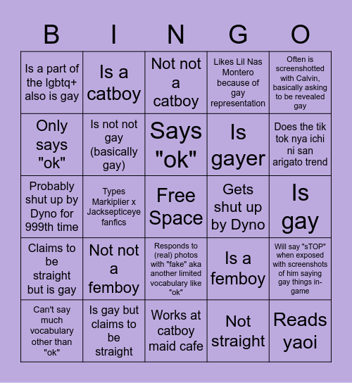 Bingo: Airetus edition Bingo Card