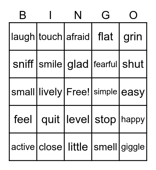 Analogy Bingo: Synonyms Bingo Card