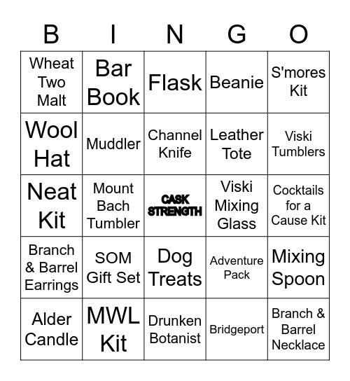 Westward Whiskey Bingo Card