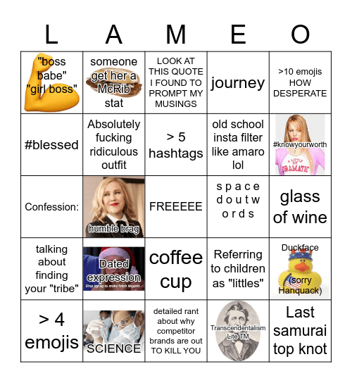 INFLUENCER BINGO Card