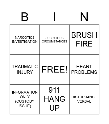 DISPATCH BINGO Card
