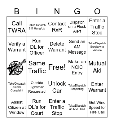 Dispatch Bingo Card