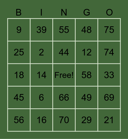 🤍 Bingo Card