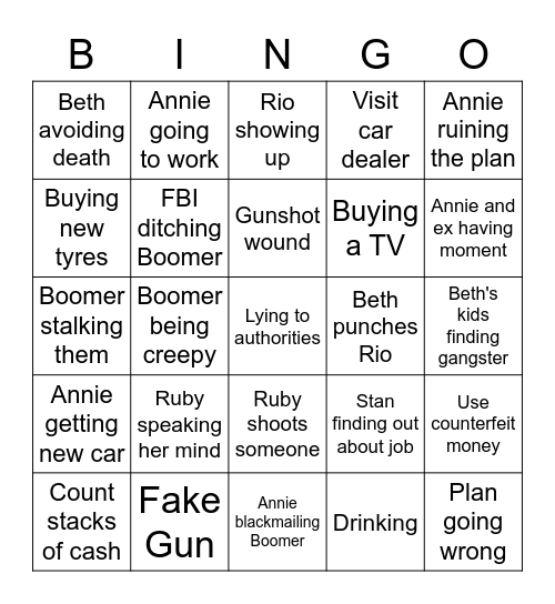 Good Girls Bingo Card