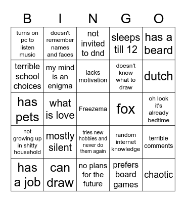 Gray Bingo Card