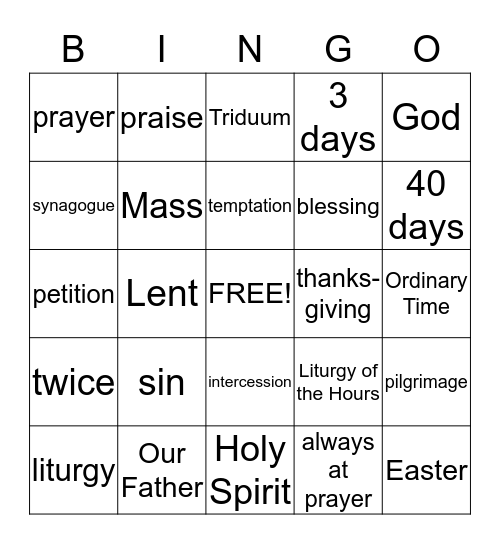 Chapter 10 Bingo Card