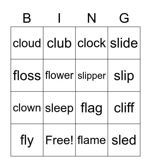 Beginning Blend Bingo Card