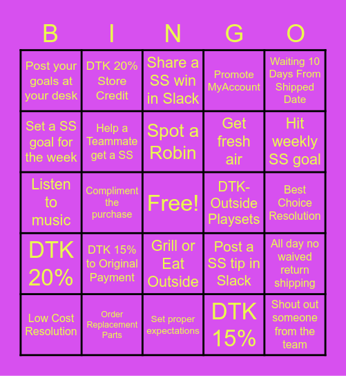 SS Bingo- Week 2 Diagonal Bingo Card