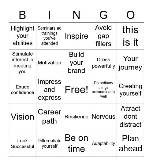 EVENTMG Bingo Card
