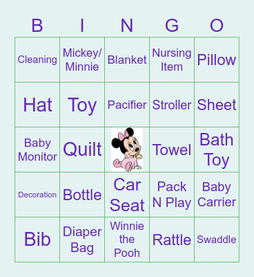 Baby Shower Bingo! Bingo Card