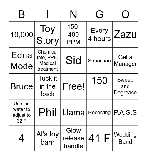 Movie Day Bingo! Bingo Card