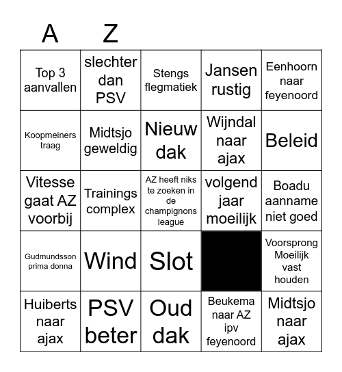 AZ Bingo Card