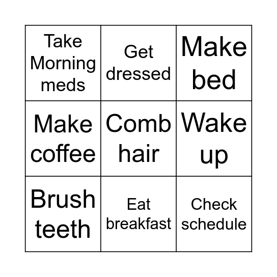 Good morning Bingo Card