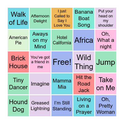 MUSIC BINGO Card