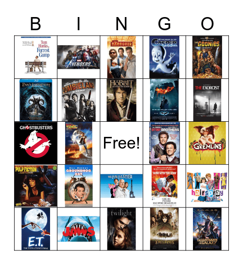 Movies 2 Bingo Card