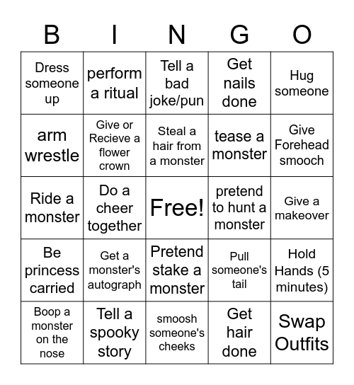 HUMAN-1 Bingo Card