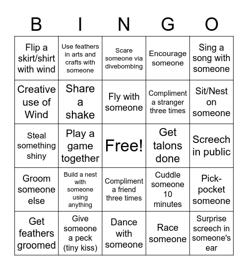 HARPY-1 Bingo Card