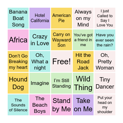 MUSIC BINGO Card