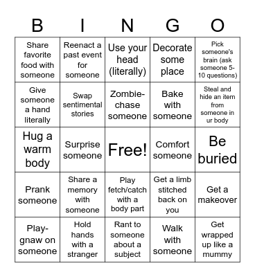 Lich-1 Bingo Card